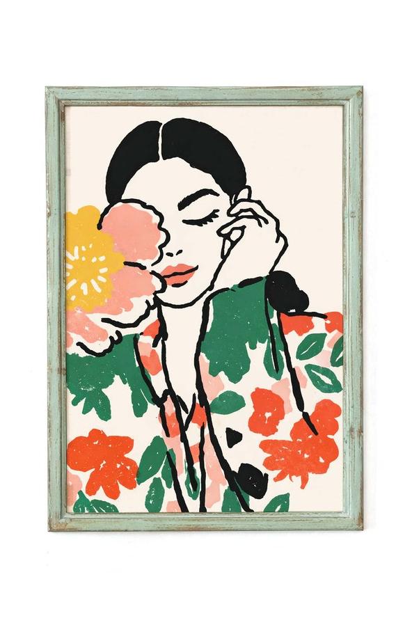 Floral Portrait Illustration Poster