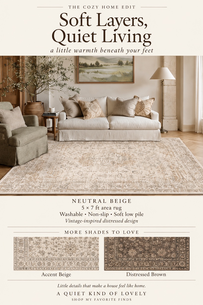 PureCozy Washable Rug, 5x7