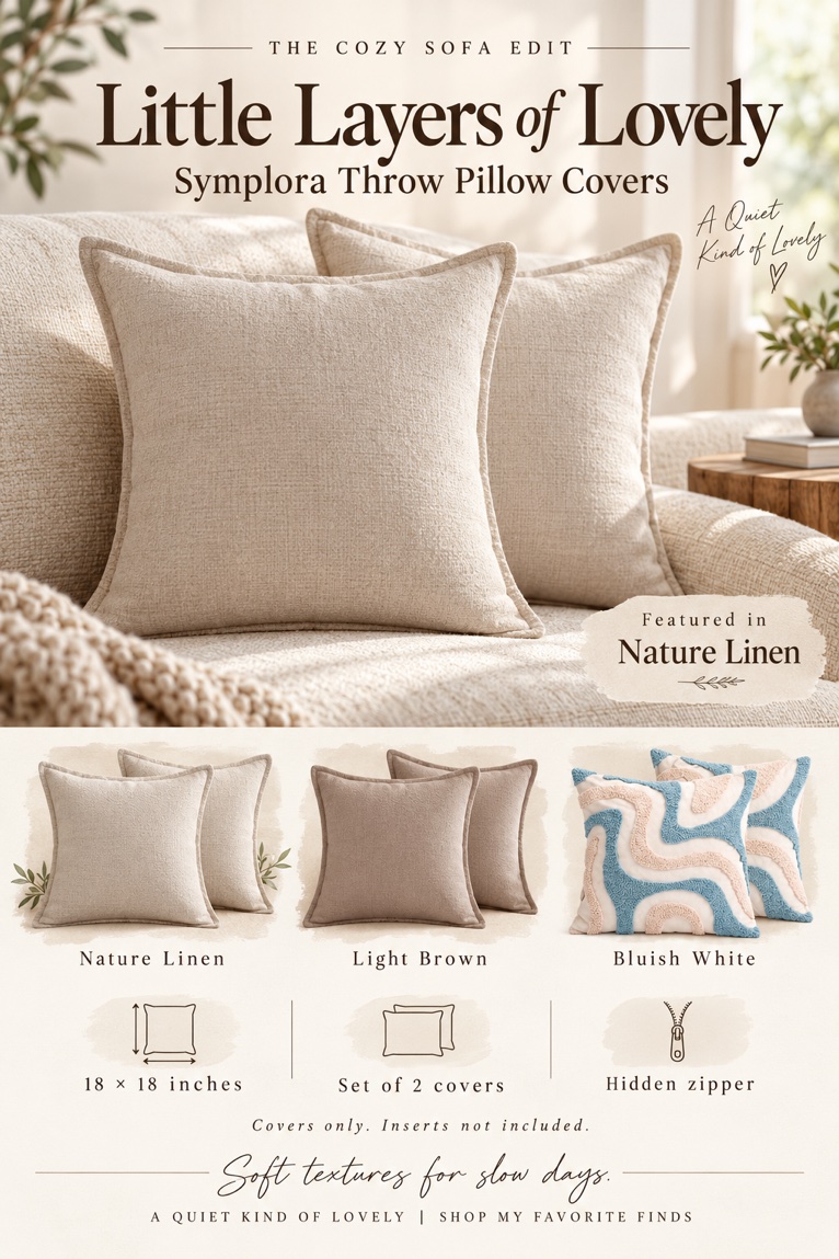 Symplora Throw Pillow Covers, Set of 2
