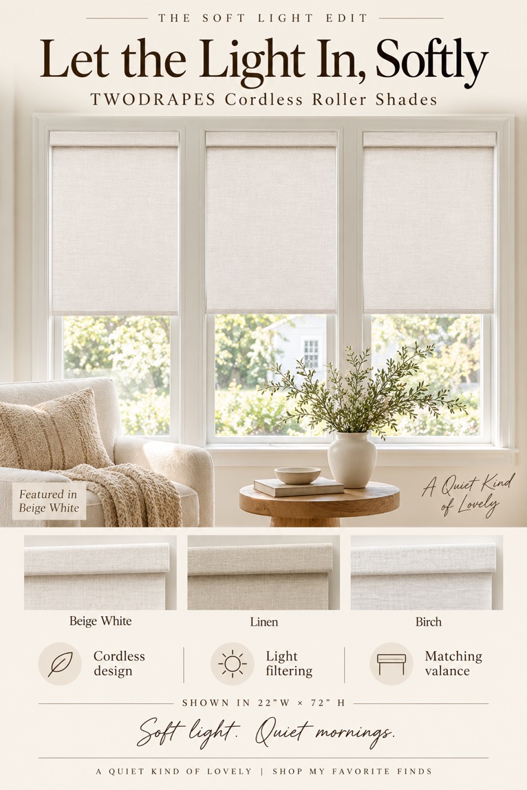 TWODRAPES Cordless Roller Shades