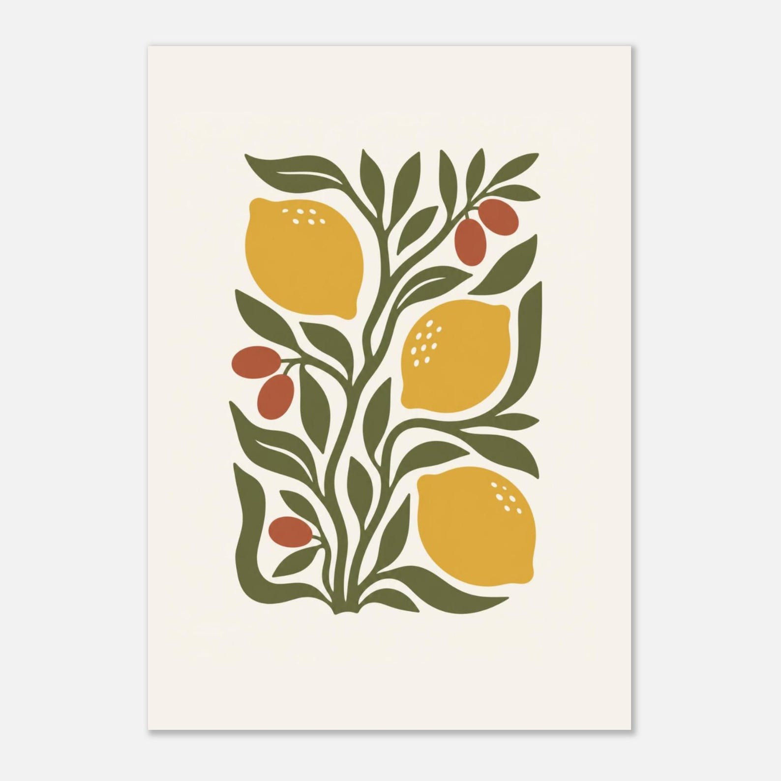 Botanical lemon kitchen art print