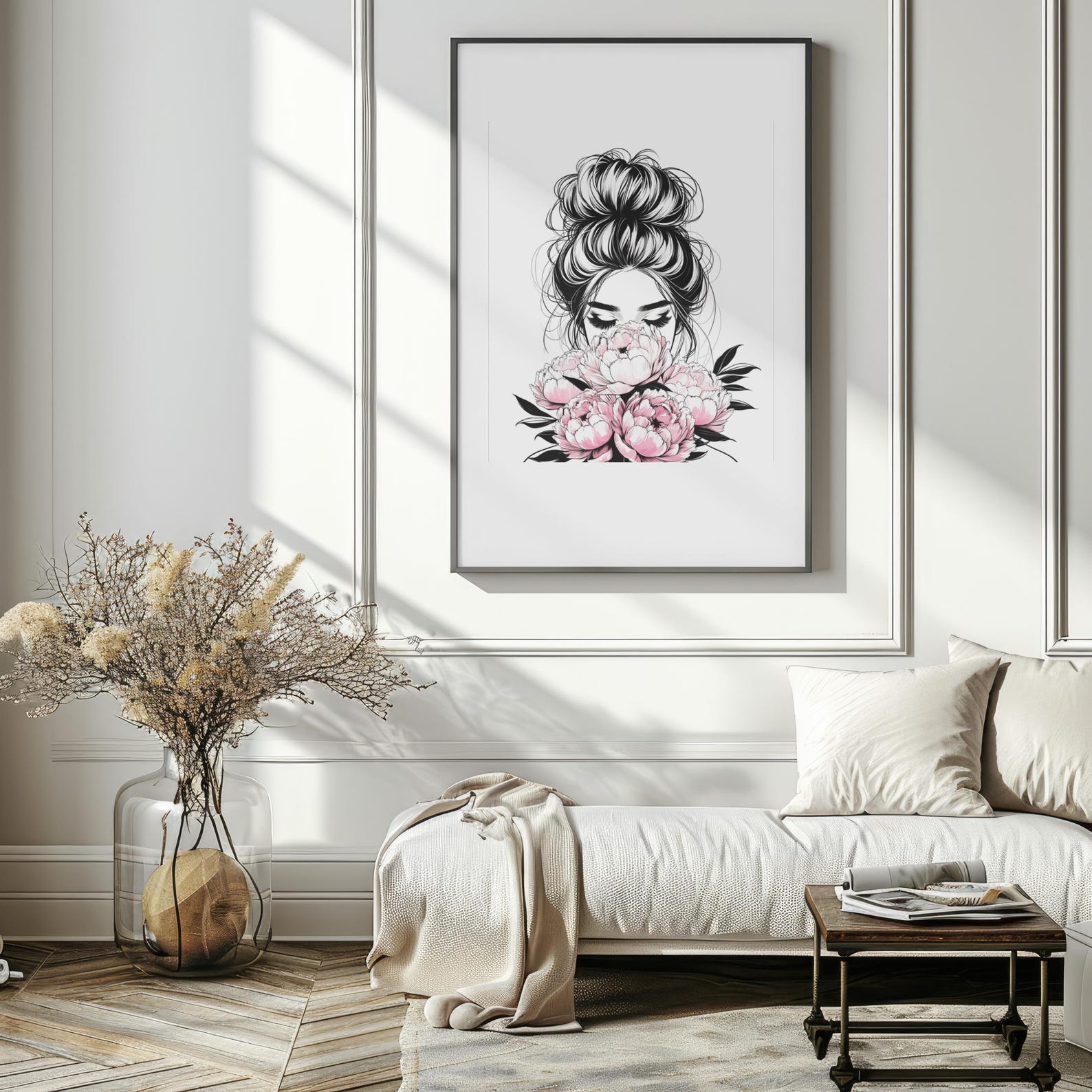 Whimsical girl watercolor poster