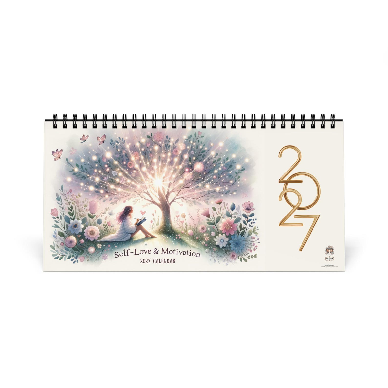 2027 motivational watercolor desk calendar
