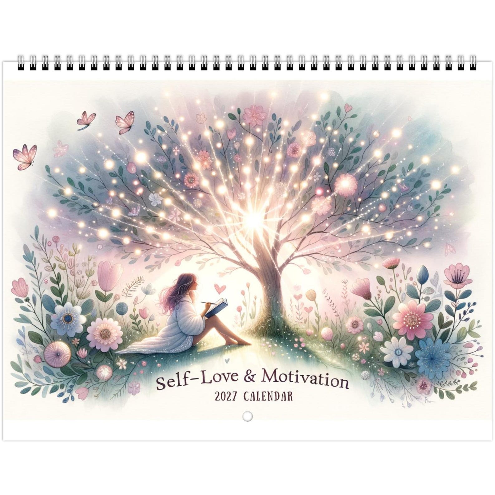 2027 self-love and motivation watercolor wall calendar