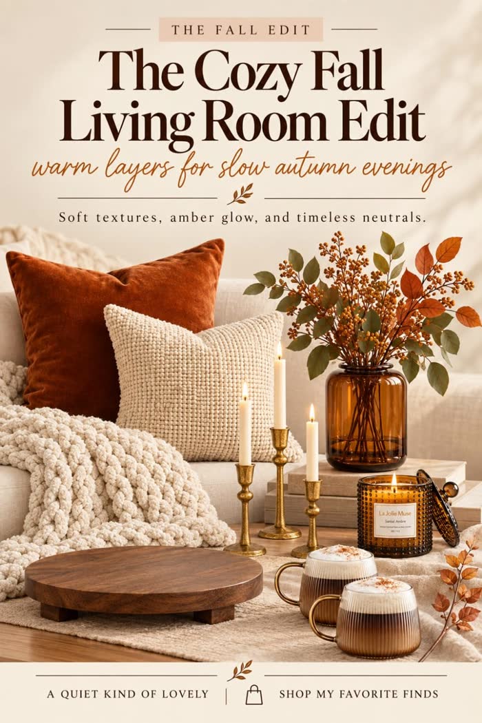 The Cozy Fall Living Room Edit collage