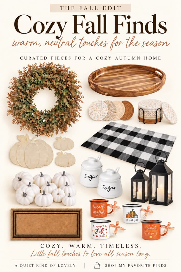 Cozy Fall Finds warm neutral touches collage