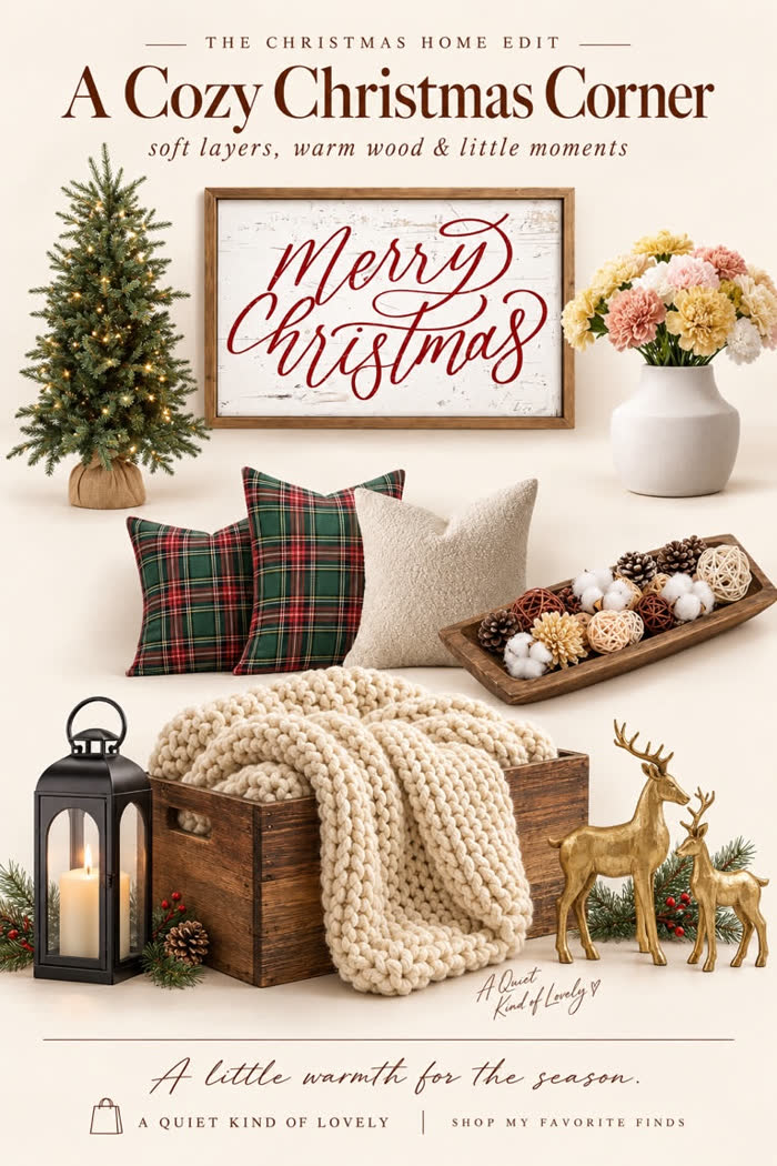 A Cozy Christmas Corner collage